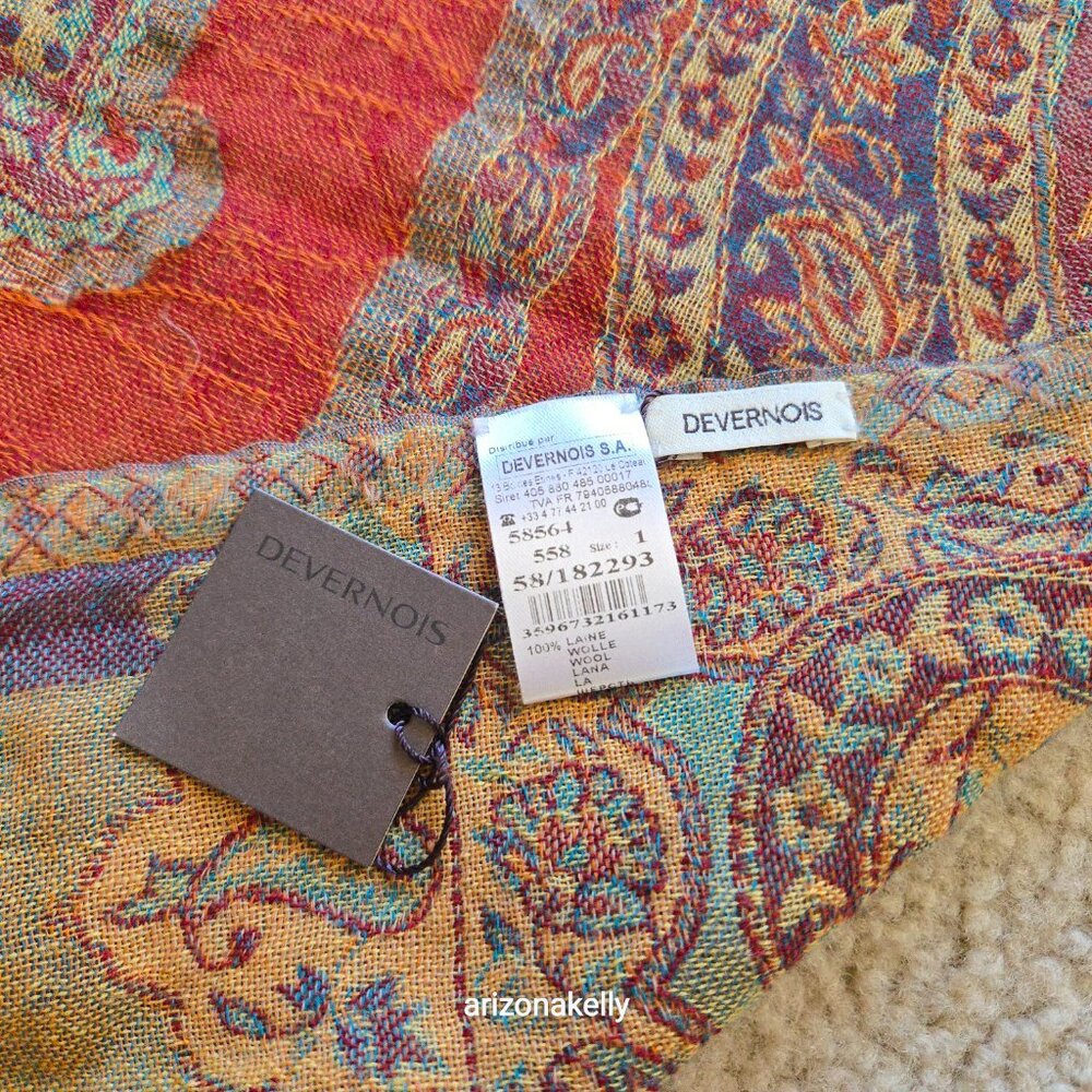 NWT Devernois Woven Wool Scarf French - Picture 3 of 15
